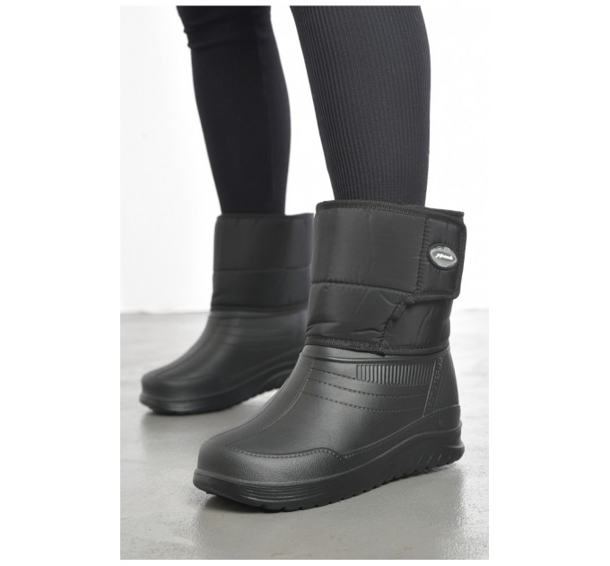 Дутики женские на меху черного цвета 193675L