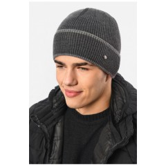 Мужская шапка на флисе серого цвета 193773L