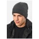 Мужская шапка на флисе темно-серого цвета 193783L