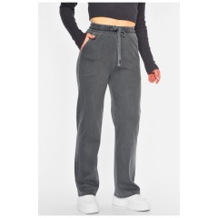 Джинси жіночі прямі однотонні темно-сірого кольору 193875L