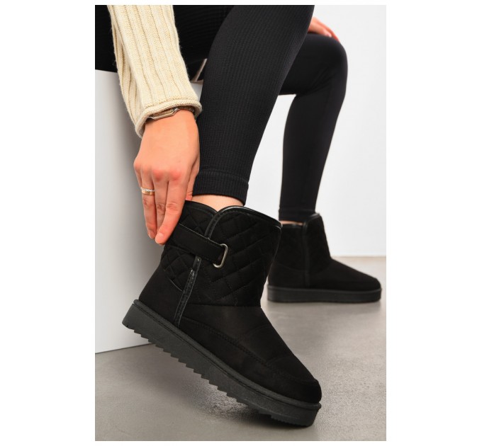 Уггі жіночі на хутрі чорного кольору 193933L