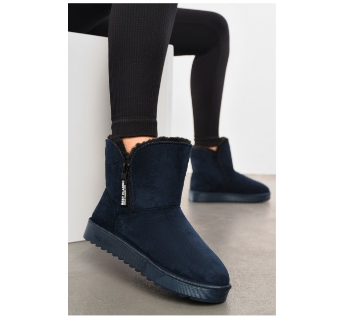 Уггі жіночі на хутрі темно-синього кольору 193942L