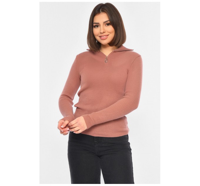 Гольф жіночий однотонний пудрового кольору 194030L