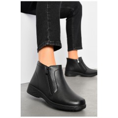 Черевики жіночі чорного кольору на блискавці 194133L Черевики жіночі чорного кольору на блискавці 194133L