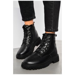 Черевики жіночі зимові чорного кольору на хутрі 194157L Черевики жіночі зимові чорного кольору на хутрі 194157L