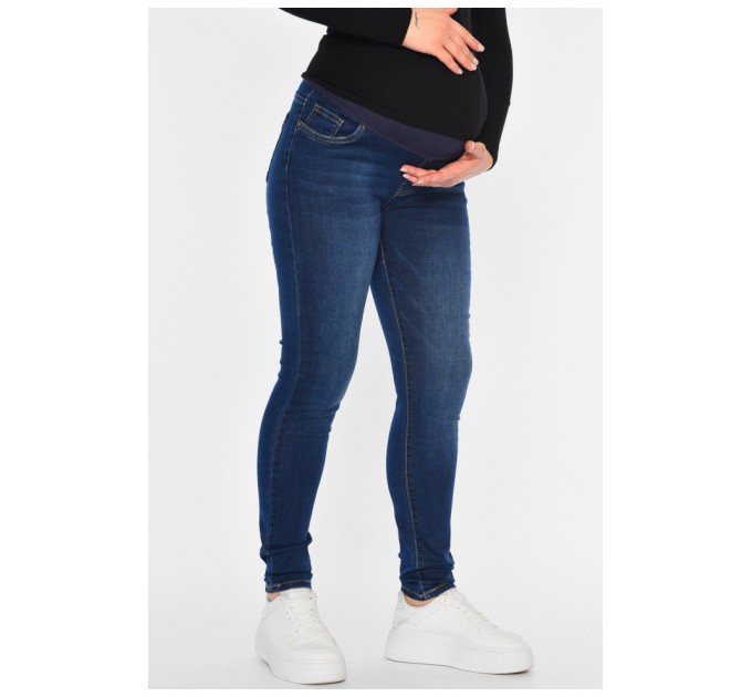 Джинси жіночі для вагітних синього кольору 194179L