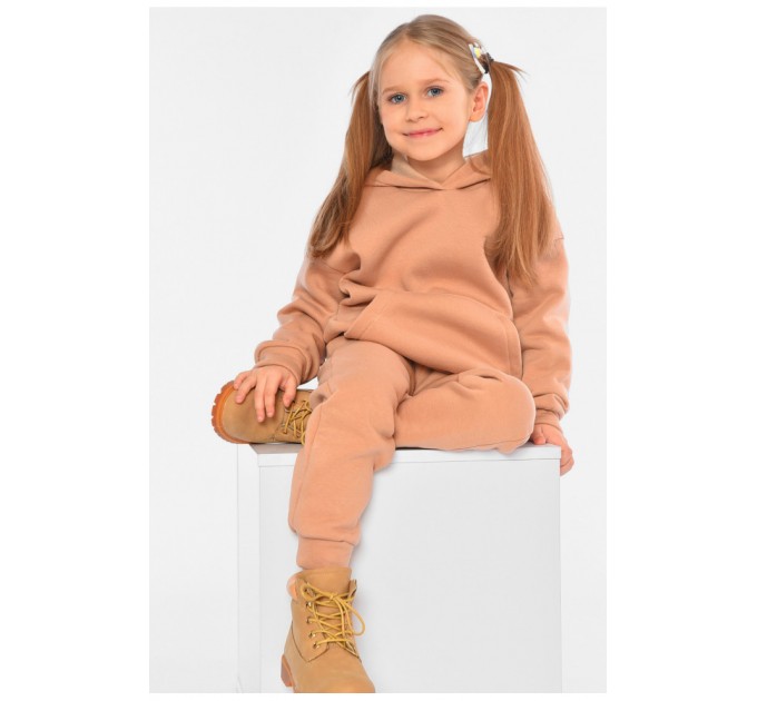 Спортивний костюм дитячий на флісі темно-бежевого кольору 194226L