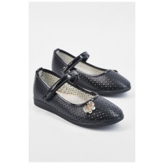 Туфлі для дівчинки чорного кольору на ліпучці 194360L