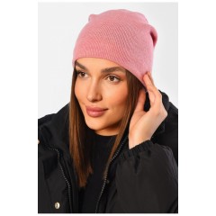 Шапка жіноча демісезонна рожевого кольору 194597L