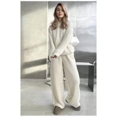 Спортивний костюм жіночий тедді білого кольору 194804L