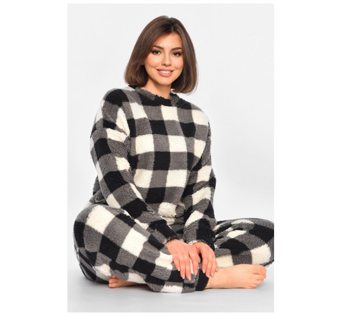 Піжама жіноча чорного кольору в клітинку 195031L