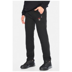 Спортивні штани чоловічі на флісі чорного кольору 195715L