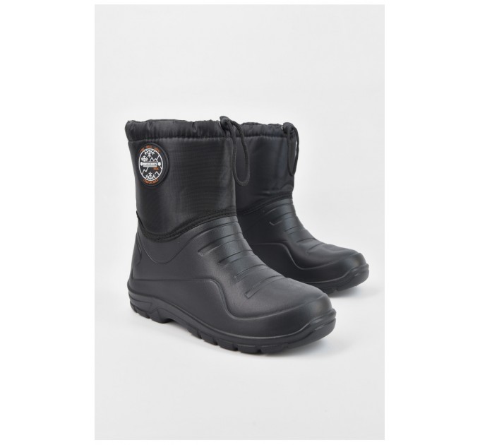 Дутики мужские пена со съемным носком черного цвета 195784L