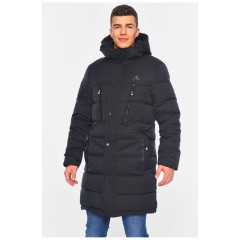 Мужская куртка удлиненная еврозима темно-синего цвета 196037L