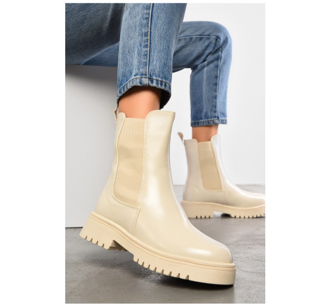 Черевики жіночі зимові бежевого кольору 196038L