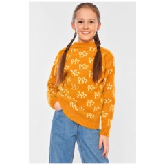 Светр дитячий для дівчинки гірчичного кольору 196210L