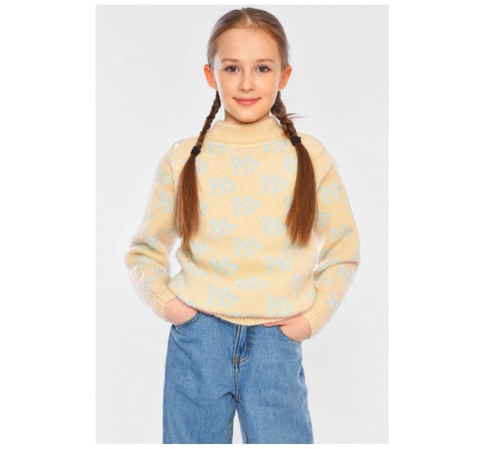 Светр дитячий для дівчинки бежевого кольору 196213L