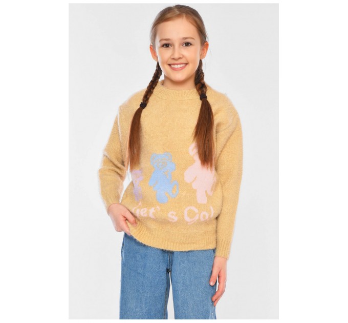 Светр дитячий для дівчинки бежевого кольору 196216L