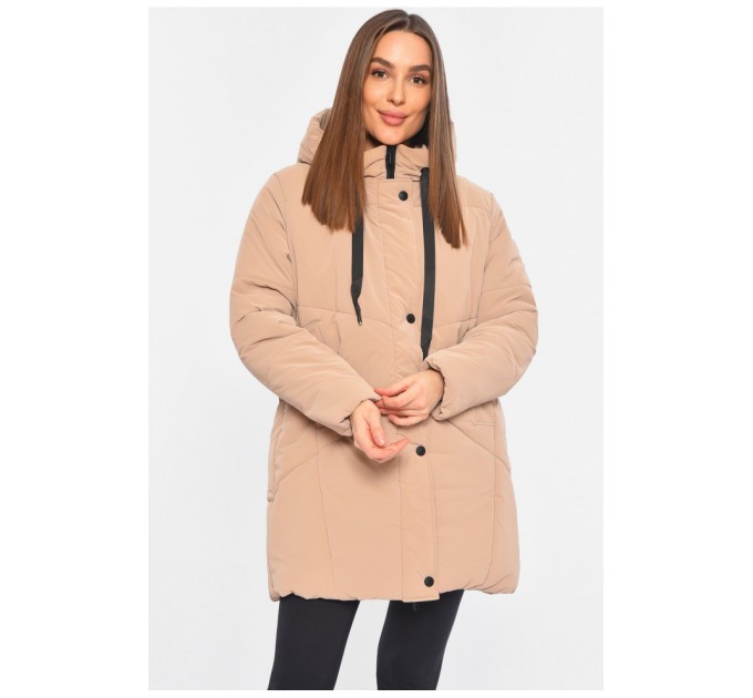 Куртка жіноча демісезонна бежевого кольору 196407L