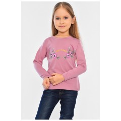 Лонгслів дитячий для дівчинки пудрового кольору 196557L