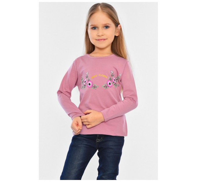 Лонгслів дитячий для дівчинки пудрового кольору 196557L