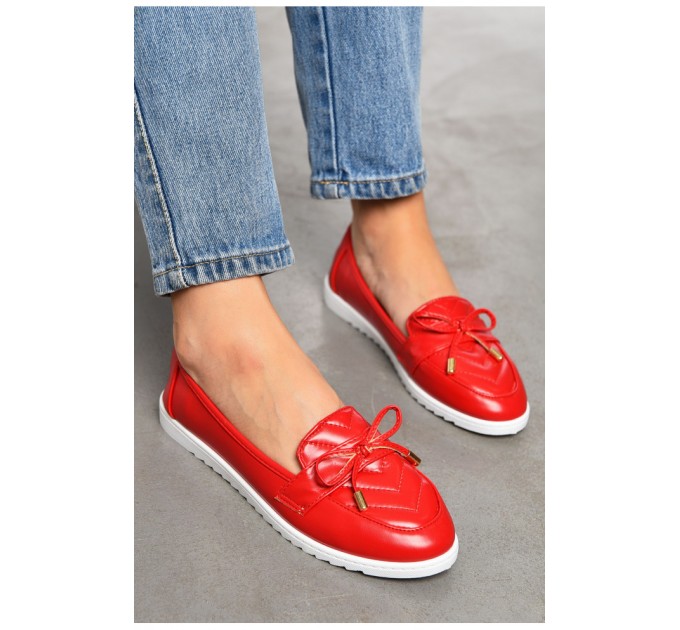 Туфлі-лофери жіночі червоного кольору 196743L