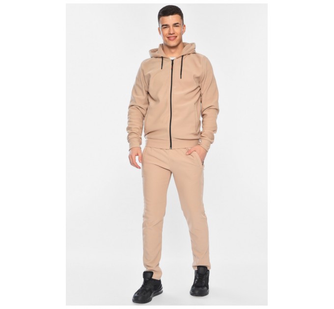 Спортивний костюм чоловічий на флісі бежевого кольору 196826L