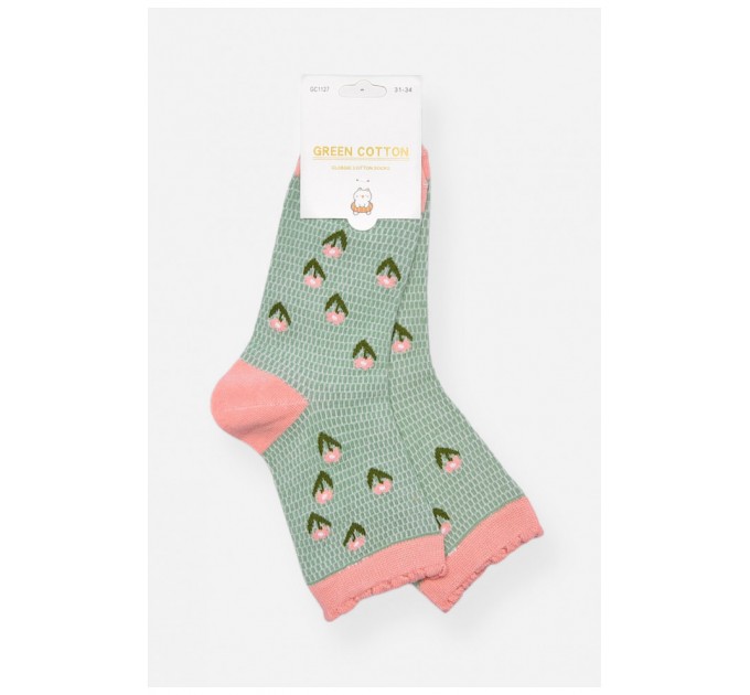Шкарпетки дитячі демісезонні зеленого кольору 197144L
