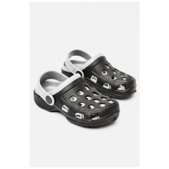 Кроксы детские черно-серого цвета 197191L Кроксы детские черно-серого цвета 197191L