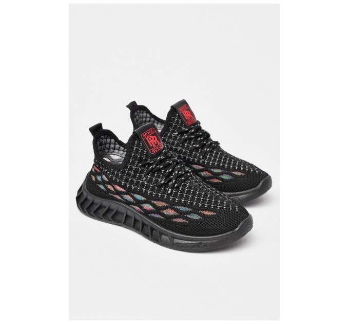 Детские кроссовки для мальчика текстильные черного цвета 197295L