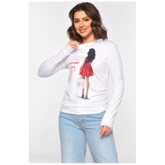 Свитшот женский белого цвета с принтом 197304L