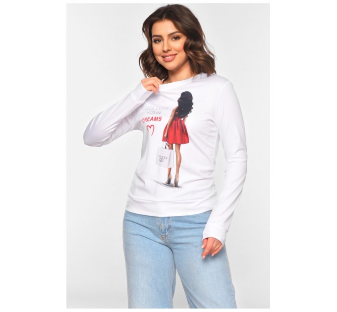Світшот жіночий білого кольору з принтом 197304L