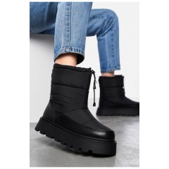 Дутики жіночі на хутрі чорного кольору 197557L