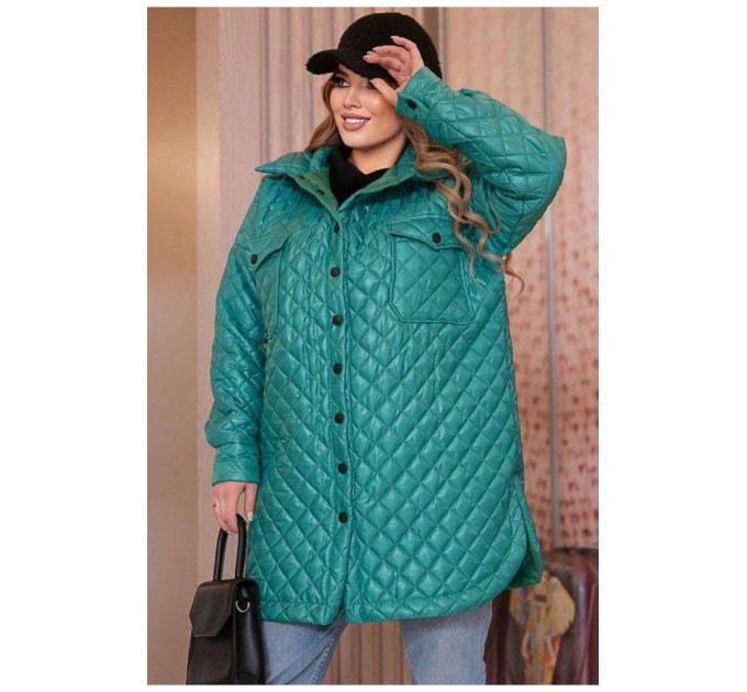 Пальто жіноче зеленого кольору 197718L