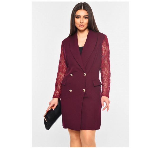 Платье-пиджак женское бордового цвета 198874L