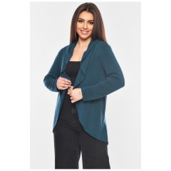Жіночий кардиган однотонний смарагдового кольору 199336L