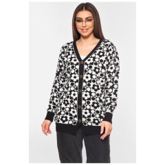 Кардиган жіночий чорного кольору з принтом 199618L