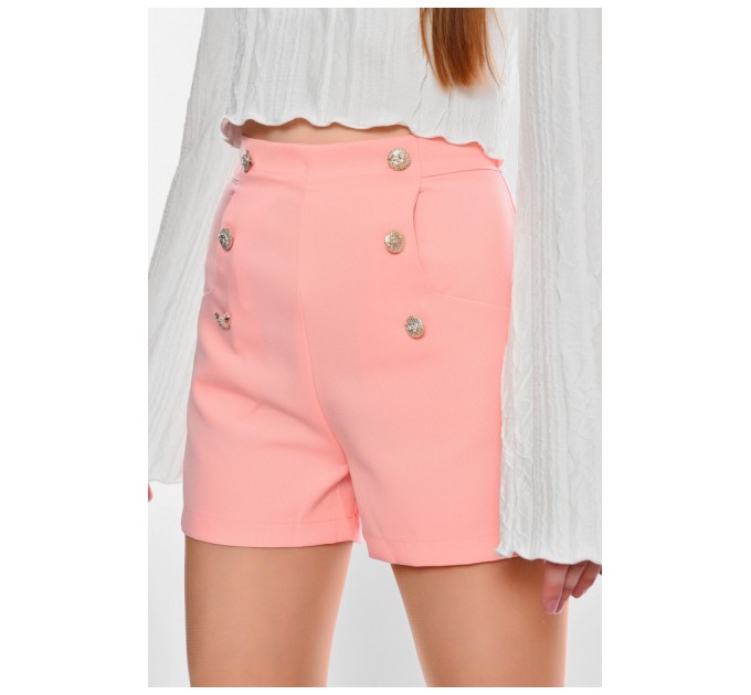 Шорты женские однотонные светло-розового цвета 199872L