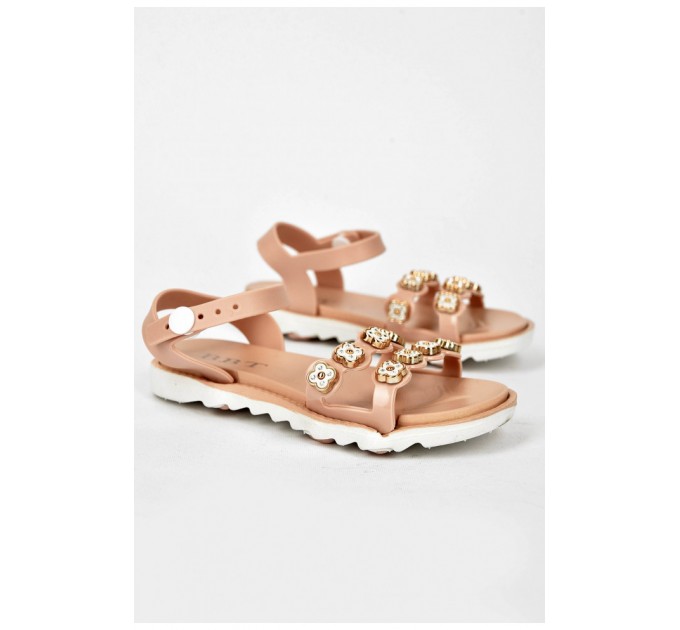 Детские босоножки для девочки пудрового цвета 200037L