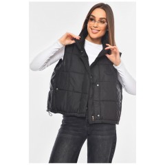 Жилетка женская однотонная черного цвета 200300L