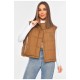 Жилетка жіноча однотонна коричневого кольору 200301L