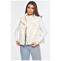 Женская жилетка однотонная белого цвета 200302L