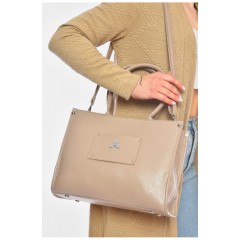Сумка жіноча з екошкіри бежевого кольору 200324L