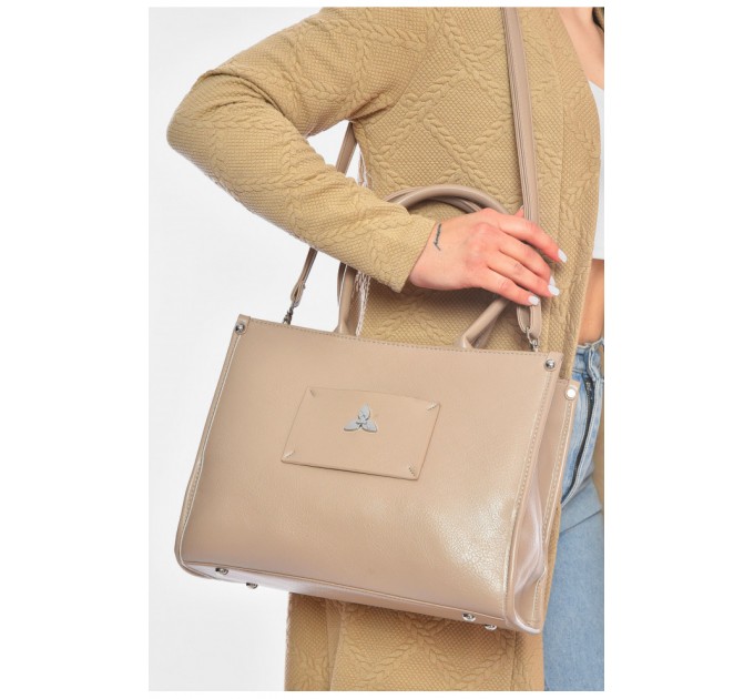 Сумка жіноча з екошкіри бежевого кольору 200324L