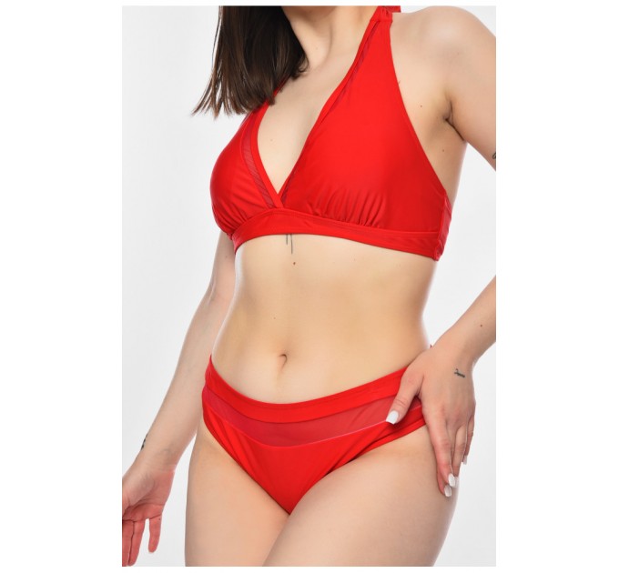 Купальник жіночий однотонний червоного кольору 200448L