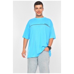 Футболка чоловіча батальна блакитного кольору 200449L