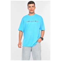 Футболка чоловіча батальна блакитного кольору 200477L Футболка чоловіча батальна блакитного кольору 200477L