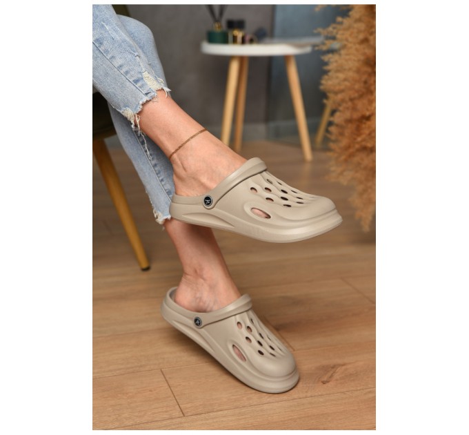 Кроксы женские серого цвета 200541L