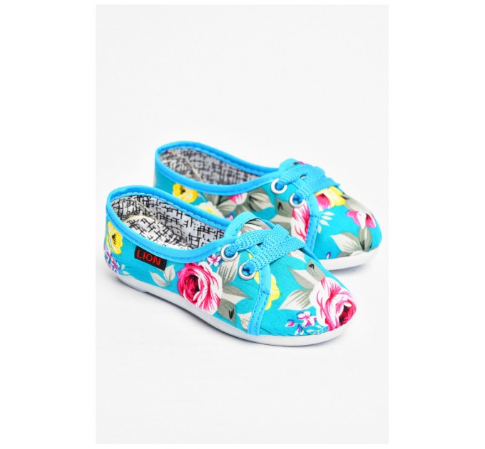 Мокасини дитячі блакитного кольору текстиль 200662L