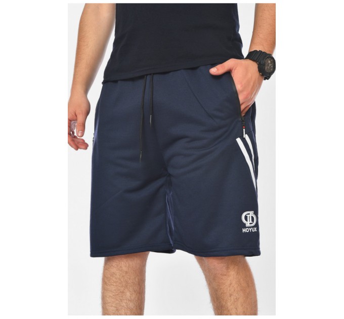 Мужские шорты однотонные темно-синего цвета 200672L